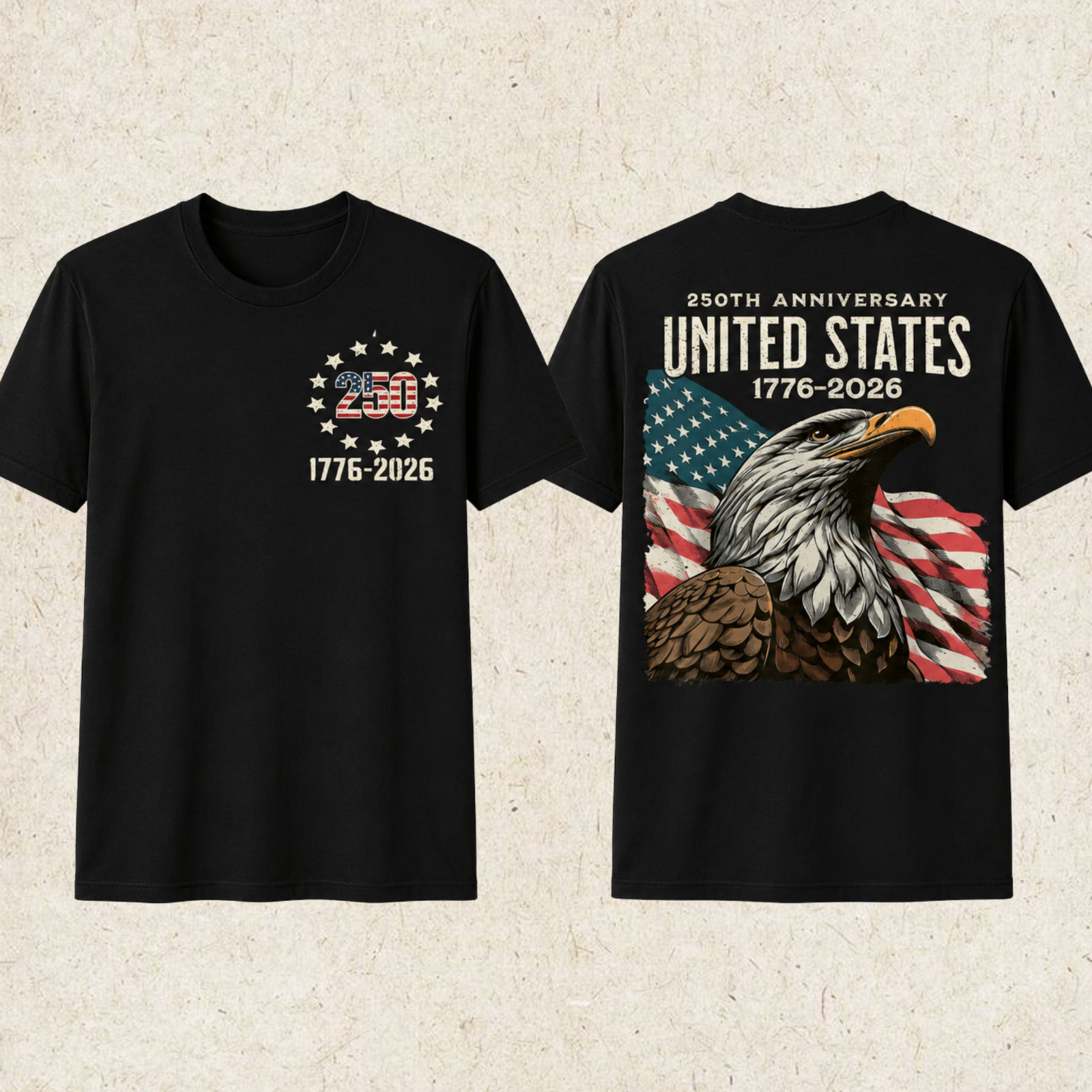 250 Anniversary USA Tee America 250th Unisex Front and Back T-Shirt