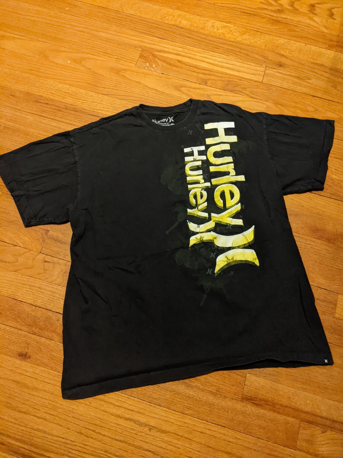 Hurley Surf Black Yellow Men’s T-shirt sz XL