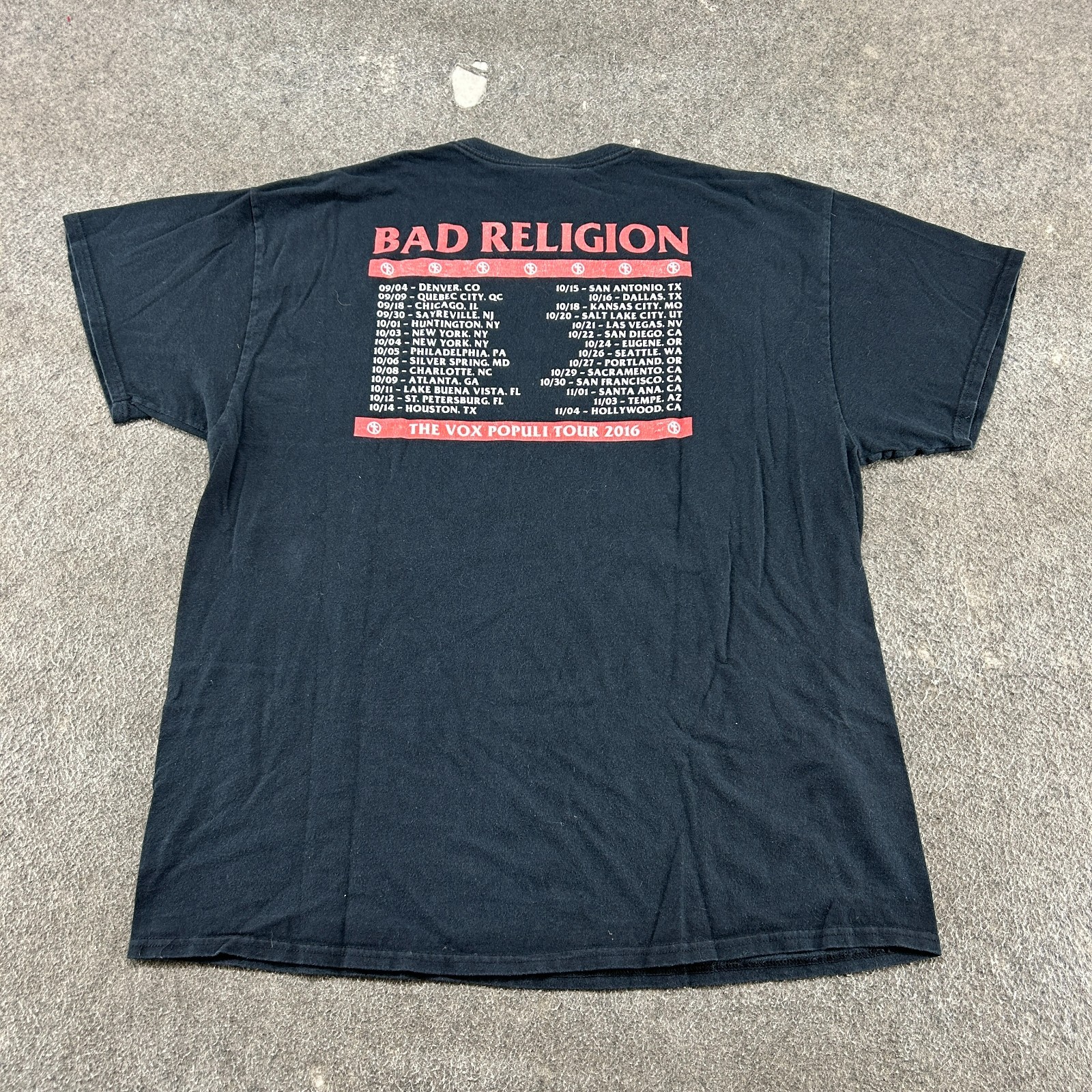 Bad Religion Mens XL Vox Populi None Of The Above Shirt Tour 2016 Gildan Cotton