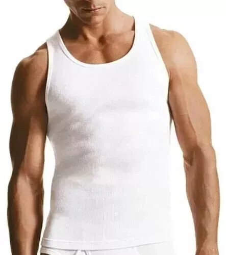 6-12 Pack Mens Tank Top 100% Cotton A-Shirt Wife Beater Undershirts Size S-2XL