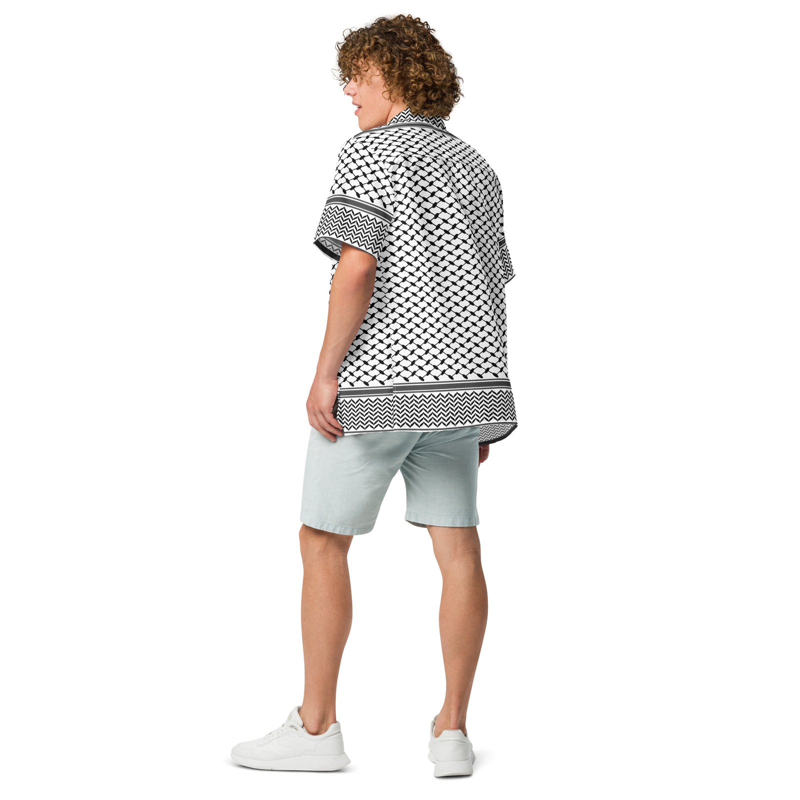 Keffiyeh Unisex button shirt, Palestine Keffiyeh Button Shirt, Keffiyeh Shirt
