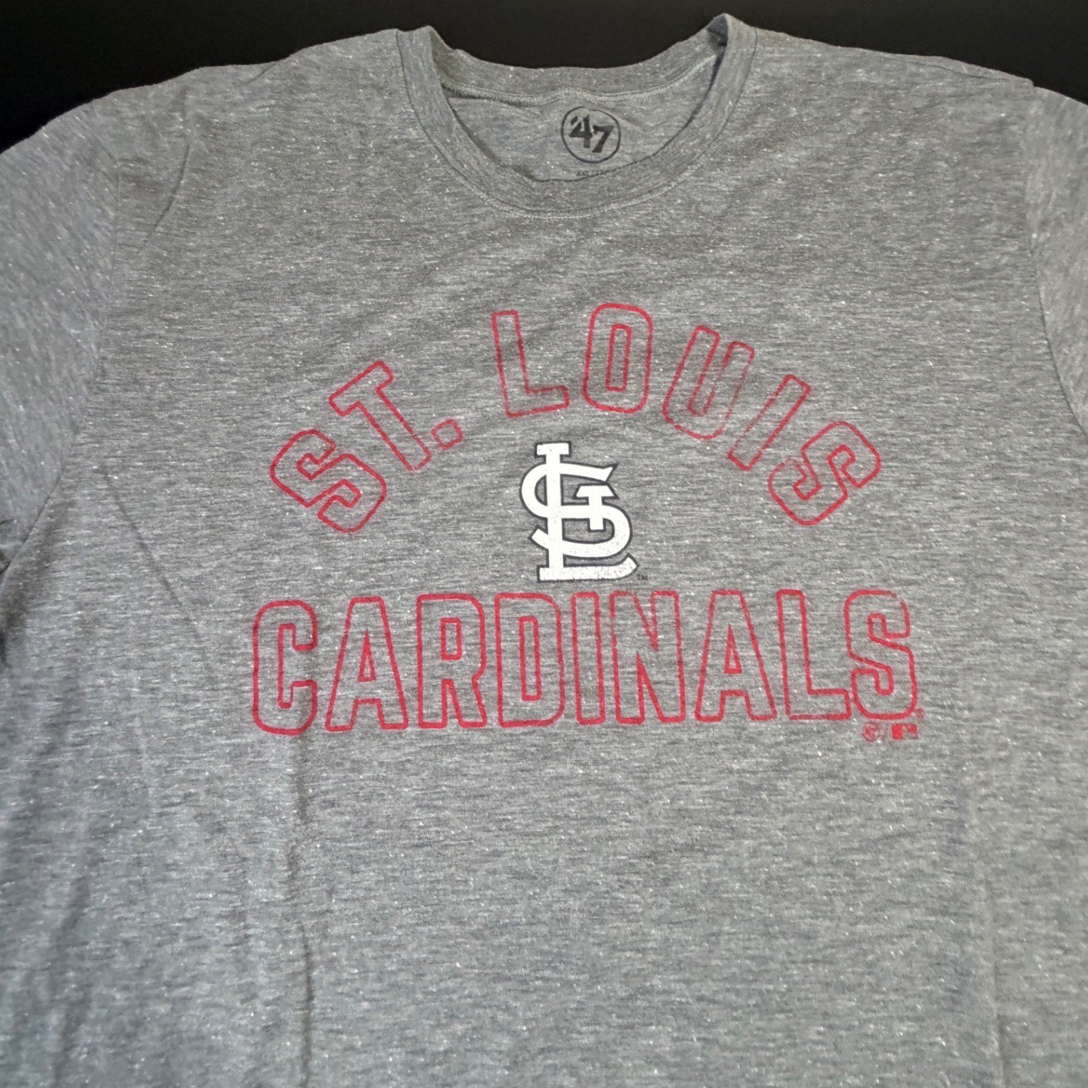47 Brand St Louis Cardinals MLB T-Shirt Mens XXL Gray Heathered Tri-Blend Tee K3