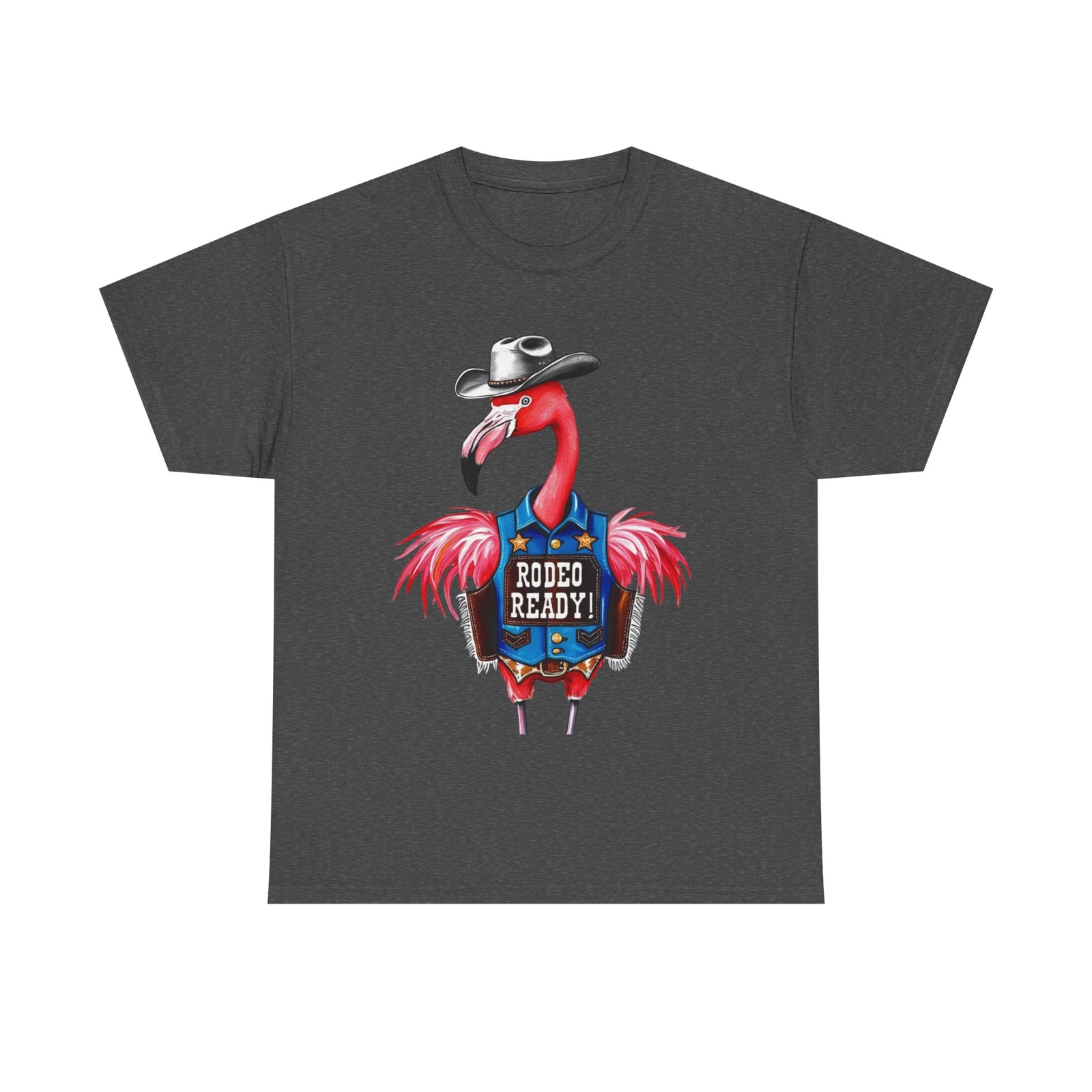Flamingo Rodeo Ready! Western Cowboy Graphic tshirt Gildan Choose Color & Size