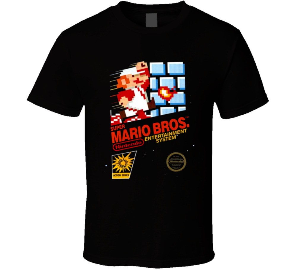 Super Mario Bros Nintendo Classic Video Game Box Cover T Shirt