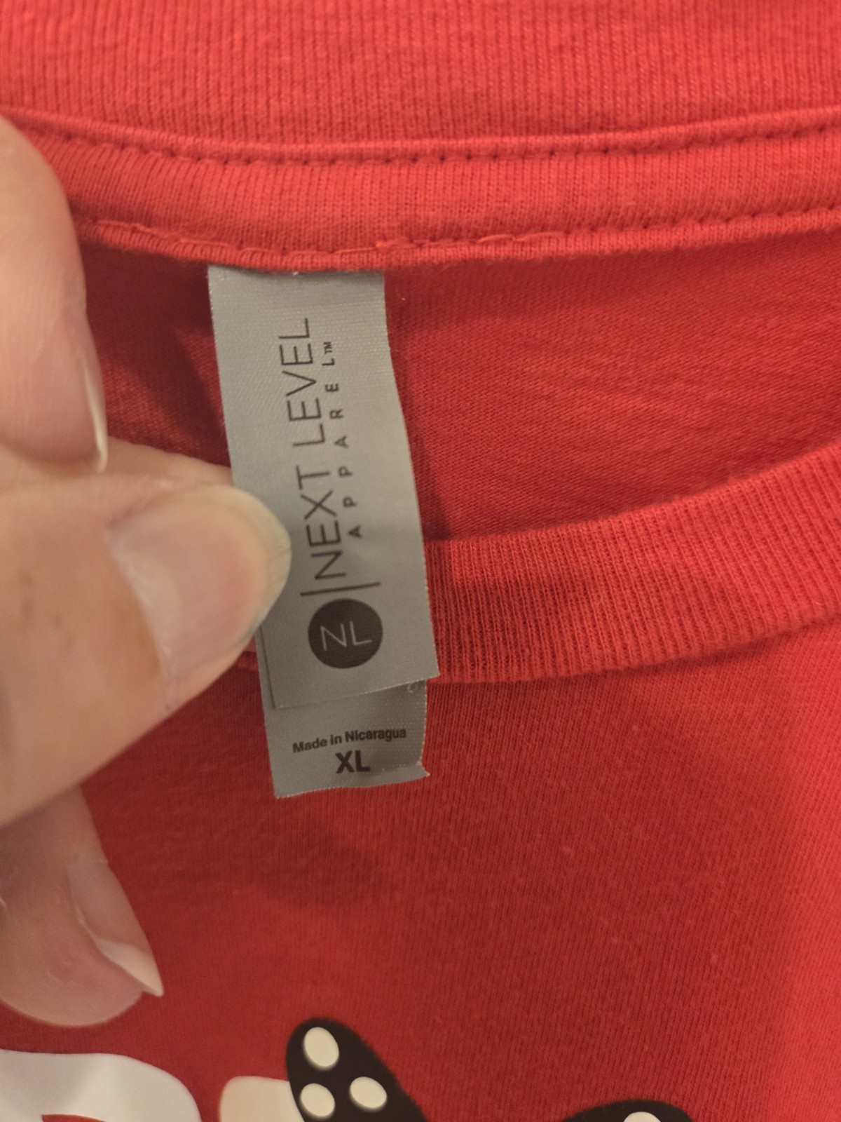 Next Level Apparel XL Red #BROKE Graphic Print Crew Neck Short Sleeve T-Shirt