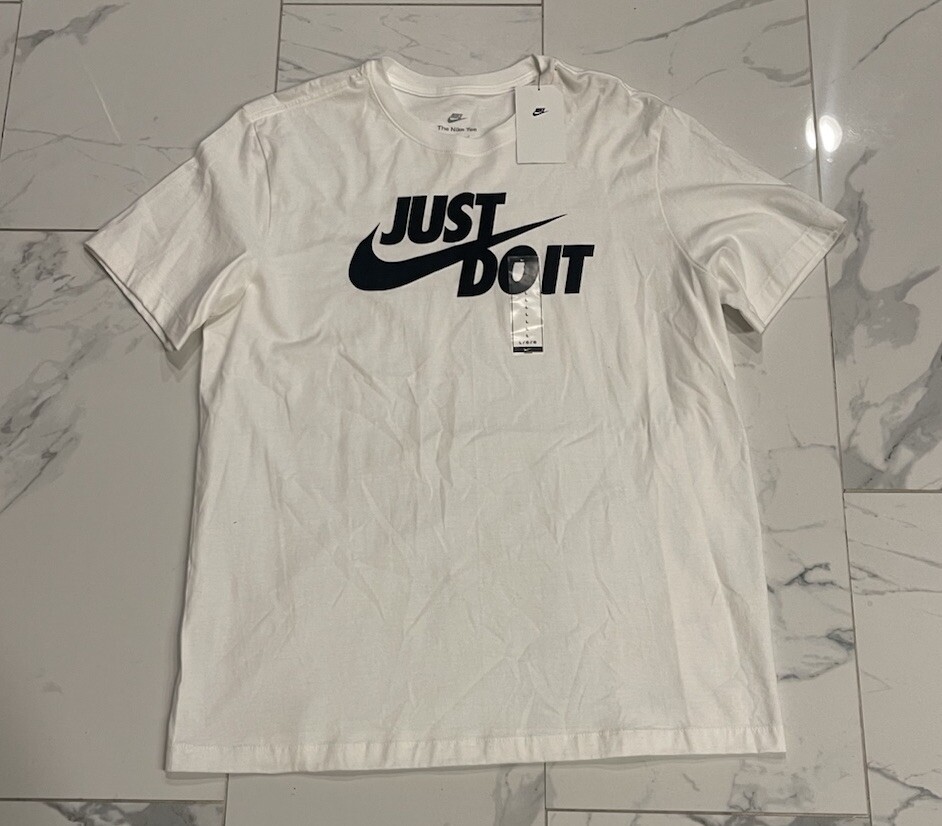 Nike Men’s Sportswear Tee Just Do It Swoosh White AR5006-100 LARGE