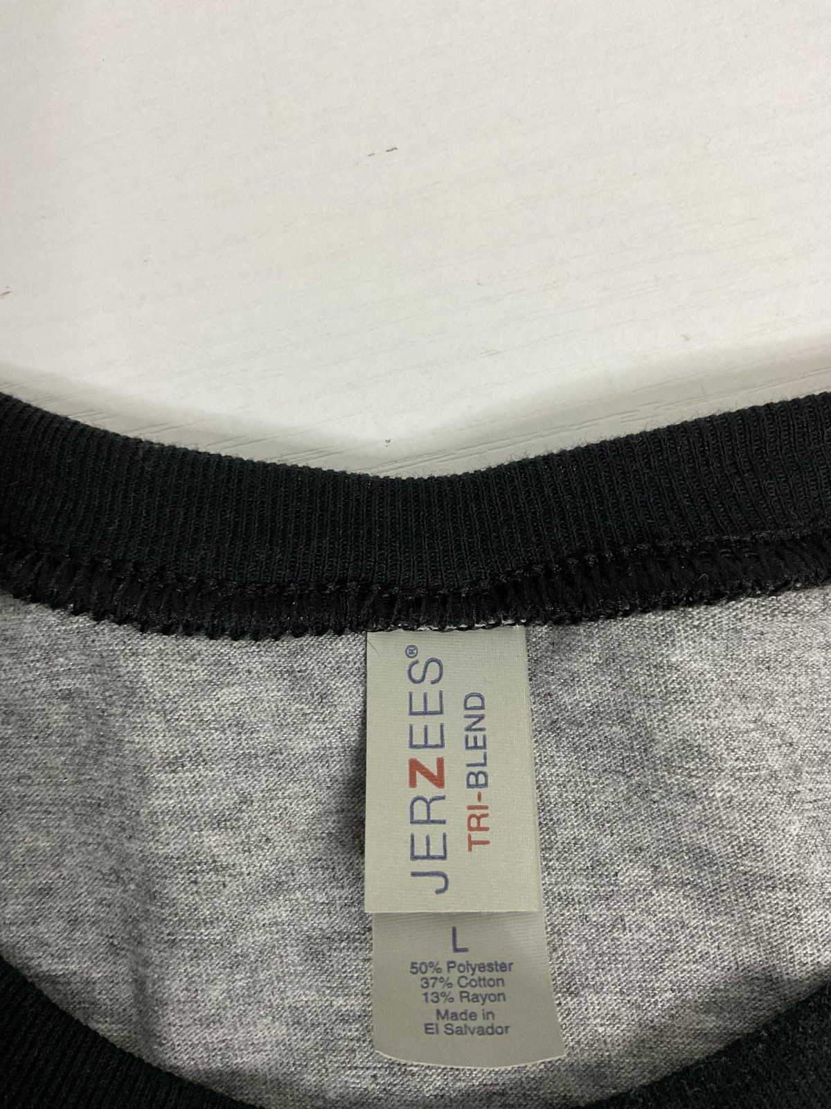 Jerzees Men’s Tri-Blend T-Shirt 3/4 Sleeve Soft Raglan Baseball Tee Size L