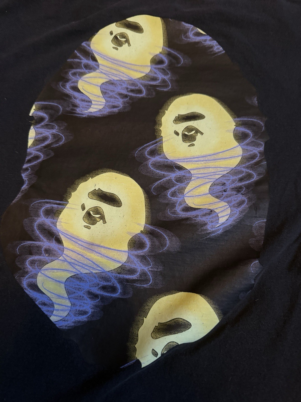A Bathing Ape BAPE Black Ape Head Graphic Logo Crew Neck Short Sleeve T-Shirt S