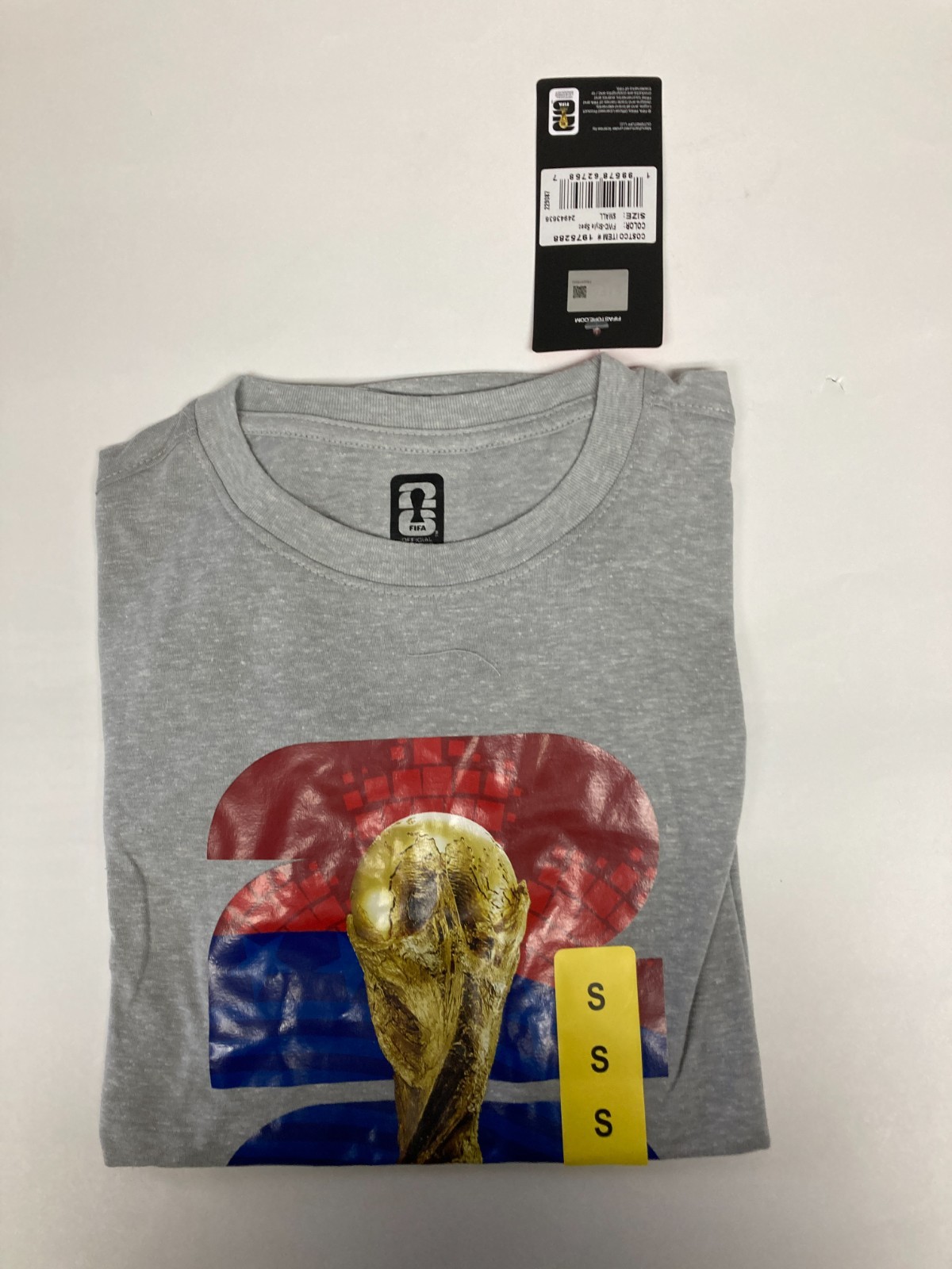 FIFA Official Licensed World Cup T Shirt New with Tag Light Gray