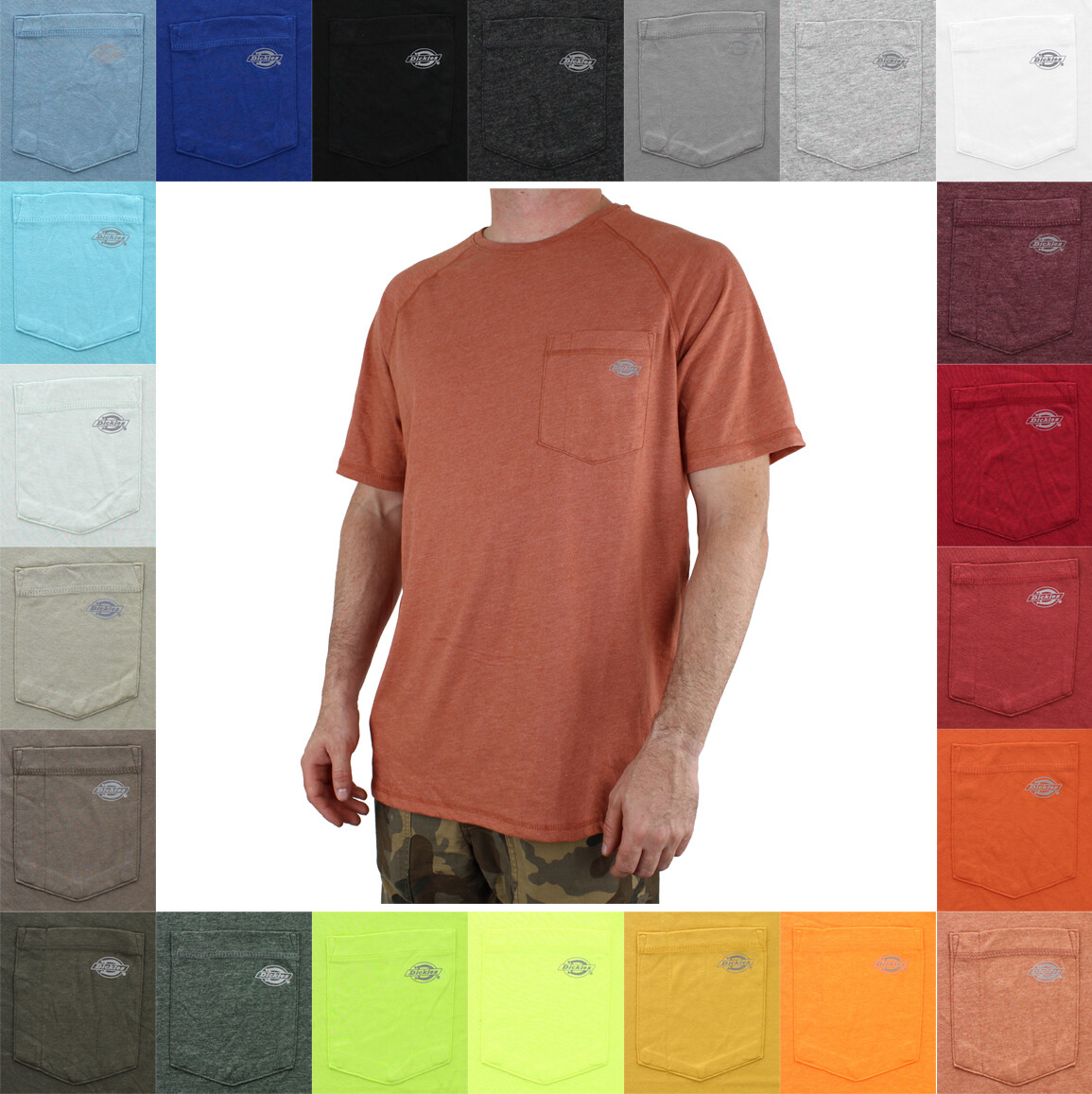 Dickies Men’s T-Shirt Cooling Temp-iQ Performance Raglan Short Sleeve Tee