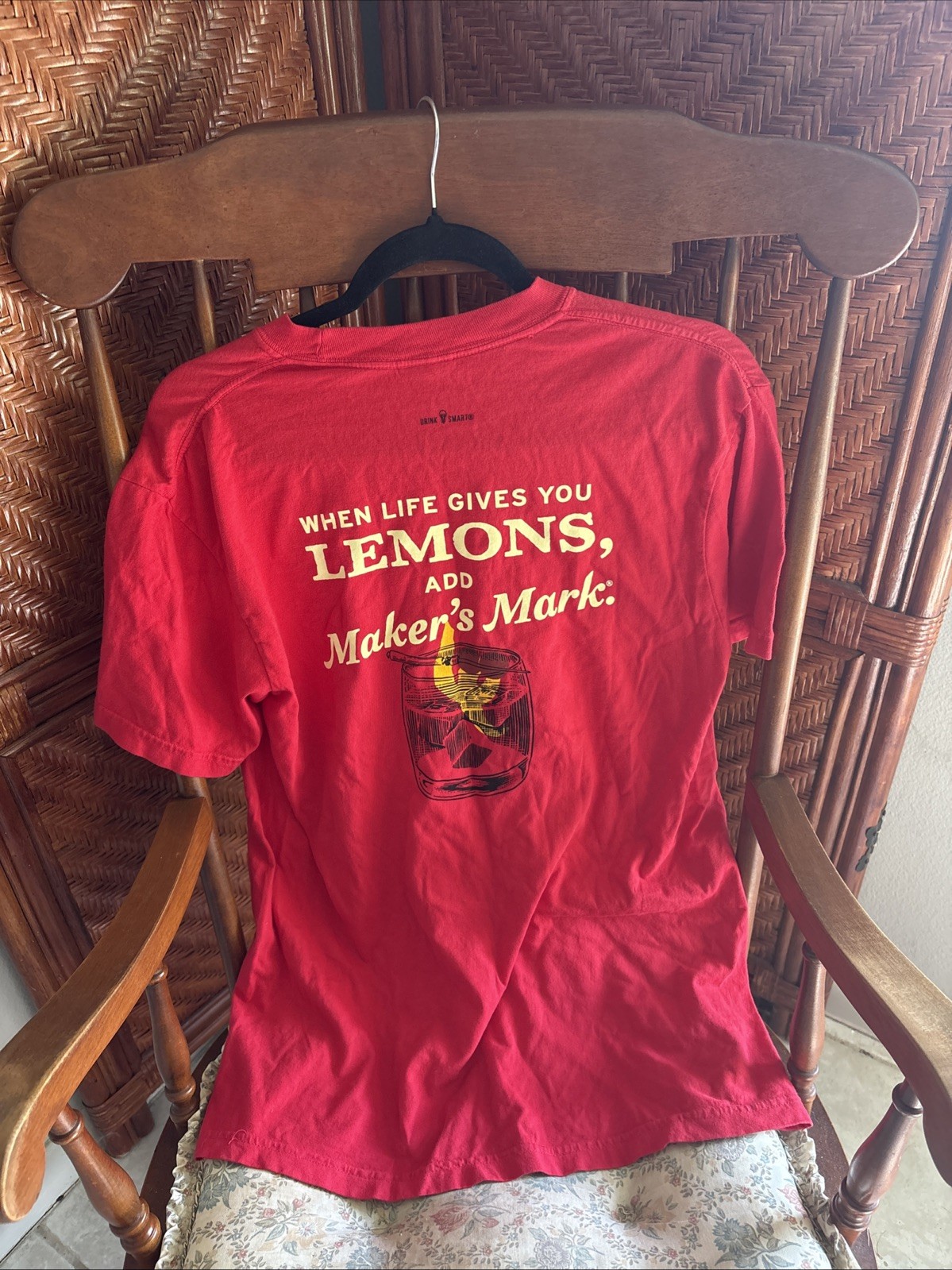 Men’s Red Makers Mark Graphic T Shirt- Size M 100% Cotton