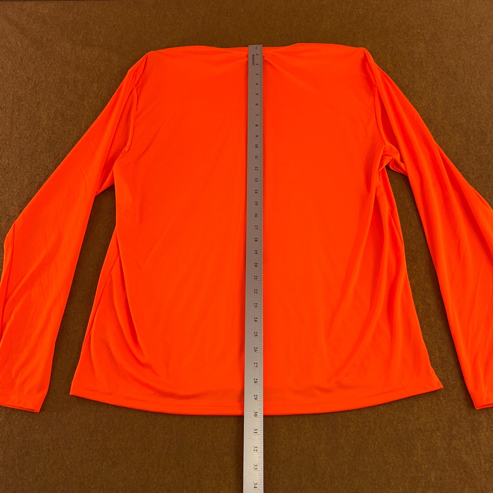 A4 Adult Size XL Bright Orange Long Sleeve Crew Neck Performance Tee New
