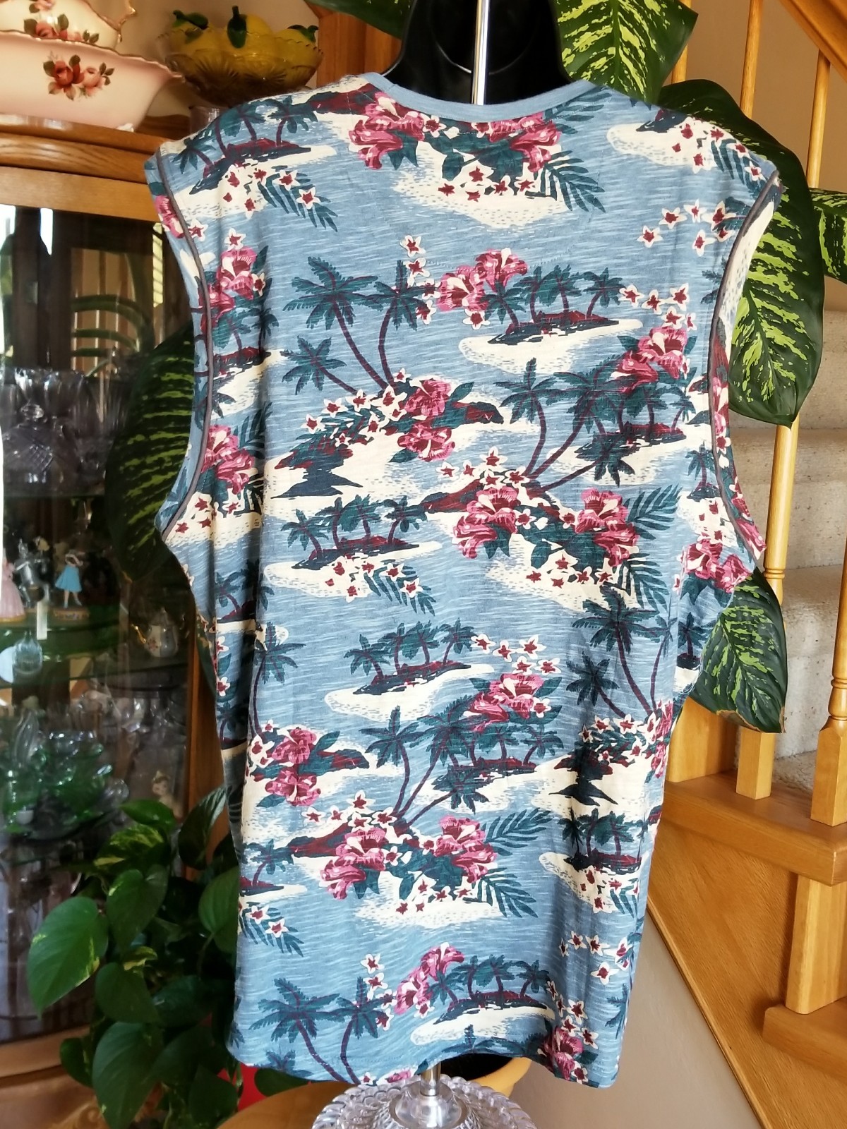 MENS AMERICAN REPUBLIC BLUE MAUI TANK TOP T-SHIRT SIZE XL
