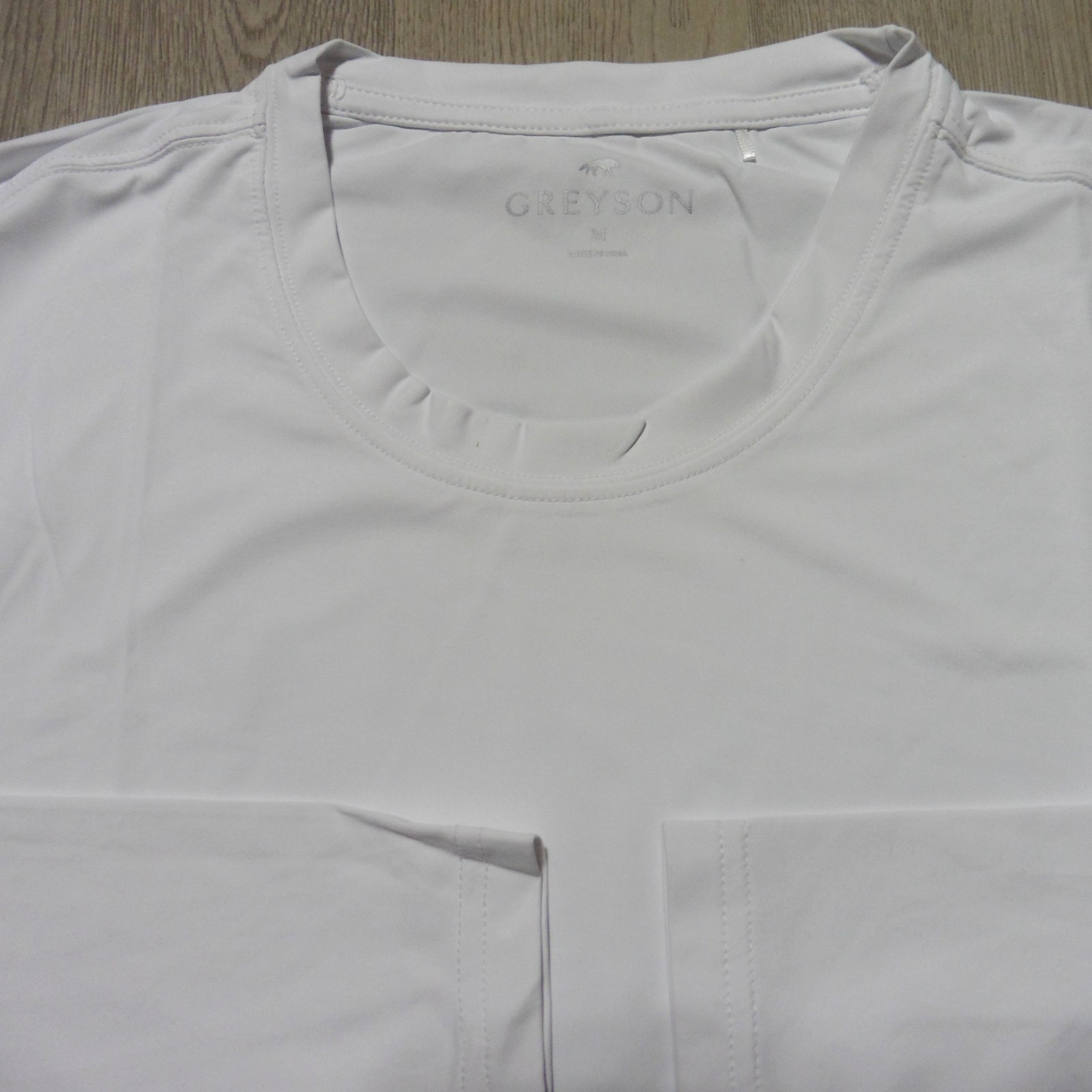 GREYSON Mens M MEDIUM GUIDE SPORT T SHIRT PERFORMANCE GOLF LONG SLEEVE TEE WHITE