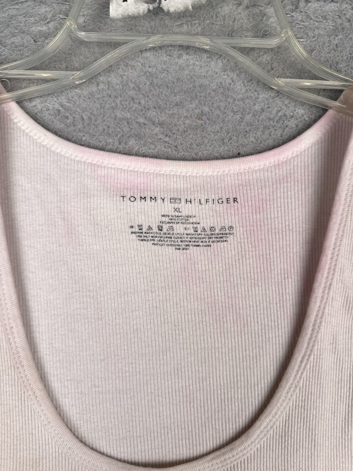 Tommy Hilfiger Shirt Adult Extra Large White Tank Sleeveless Scoop Neck
